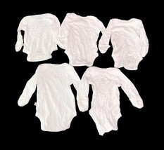 Honest Company Newborn Bodysuits Lot of 9 Organic Cotton Mittens White image 6