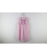 Vintage 60s 70s Fairy Princess Womens Medium Lace Ruffled Sleeveless Nig... - $53.12 CAD