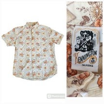 Vintage Kennington Men Short Sleeve Button Up Shirt Disco Floral M - £20.70 GBP