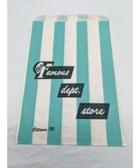 Famous Department Store Ottawa Illinois Striped Bag 7 1/2&quot; X 11&quot; - €11,26 EUR
