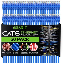 GearIT Cat 6 Ethernet Cable 1 ft (50-Pack) - Cat6 Patch Cable, Cat 6 Patch Cable - £93.01 GBP