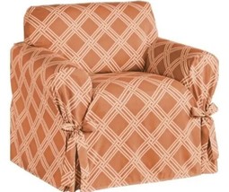 Diamond Pattern Slipcover 3 Seat (Sofa) Cedarwood W/Ties Approx Size 74&quot;-96&quot; W - $13.05