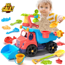Kids Beach Summer Sand Truck Toys W/ Bucket &amp; Sea Animal Moulds Dinosaur Planet  - £46.39 GBP