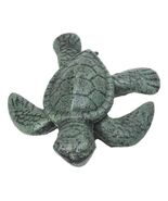 Pack Of 4 Cast Iron Green Verdigris Swimming Sea Turtle Tortoise Mini Fi... - €29,01 EUR