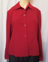 Jones New York Women&#39;s Red 100% Worsted Wool Jacket Blazer Size 14 Fully Lined - £39.28 GBP