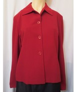Jones New York Women&#39;s Red 100% Worsted Wool Jacket Blazer Size 14 Fully... - £39.05 GBP