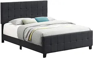 Coaster Home Furnishings Fairfield Upholstered Panel Bed Dark Grey, Queen - £290.76 GBP