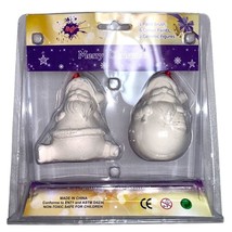 Santa Christmas Color Your Own 3D Craft Ornaments Kit Set of 2 Holiday Gift - £11.14 GBP