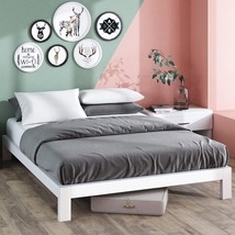 Zinus Arnav Metal Platform Bed Frame, White, Twin, No Box Spring, Easy A... - $142.95