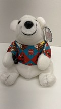 VTG Coca-Cola Bean Bag Plush Polar Bear In Argyle Shirt---#0131---1998 - $9.85