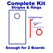 Cornhole Game Board Stripes Rings ( Circles ) Corner Decals - Complete Kit - £11.88 GBP