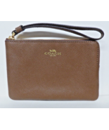 Coach Corner Zip Wristlet F58032 Crossgrain Leather Saddle 2 Gold NWT - $54.79 CAD