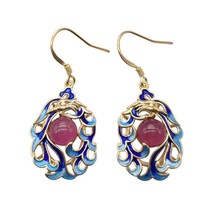 925 Sterling Silver Gilded Peacock Earrings for Women Gift, Hypoallergenic Eardr - £62.01 GBP