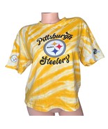 Womens Pittsburgh Steelers WEAR by Erin Andrews Yellow White Tie-Dye T-S... - $426.65 MXN