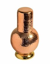 Pure 100% Ayurveda Traditional Copper Hammered Surahi Bottle Pure Copper Surahi - £21.05 GBP