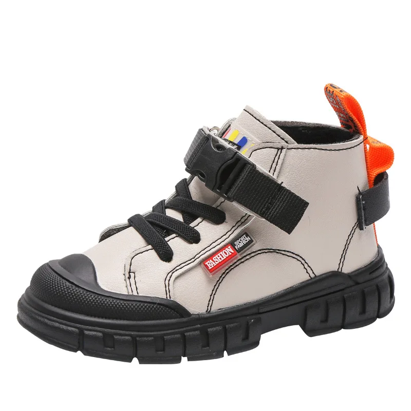 Children Cotton Leather Shoes Boys Handsome Tooling Boots Girls Fashion Short Bo - £57.18 GBP