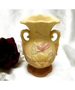 2467 Small Antique Hull Pottery Magnolia Two Handled Vase - £23.56 GBP