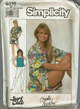 Simplicity 9116 Surf Club Christie Brinkley Womens Shirt &amp; Pants Pattern... - $8.99