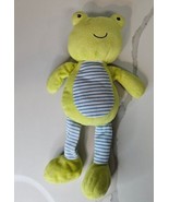 Baby Gear 2014 Frog Green Blue White Stripes 12&quot; Plush Stuffed Animal Lo... - £15.49 GBP