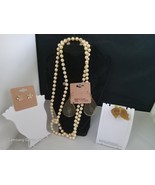 4 Piece off White Jewelry Set . Earrings and Necklace Interchangeable (9... - $17.82 CAD