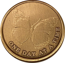 Butterfly One Day At A Time Medallion With Serenity Prayer - £1.80 GBP
