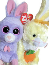 Ty Beanie Babies Petunia 2011 &amp; Nibblies 2002 The Easter Bunny Rabbit Plush Toy - £19.65 GBP