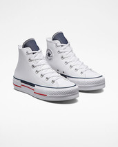 Converse Chuck Taylor AS Platform Retro Denim Shoe, A03961C Size 6 White/Re - £79.89 GBP