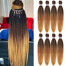Pre Stretched Braiding Hair Ombre 30 Inch 8 Packs Synthetic Crochet Brai... - £23.59 GBP