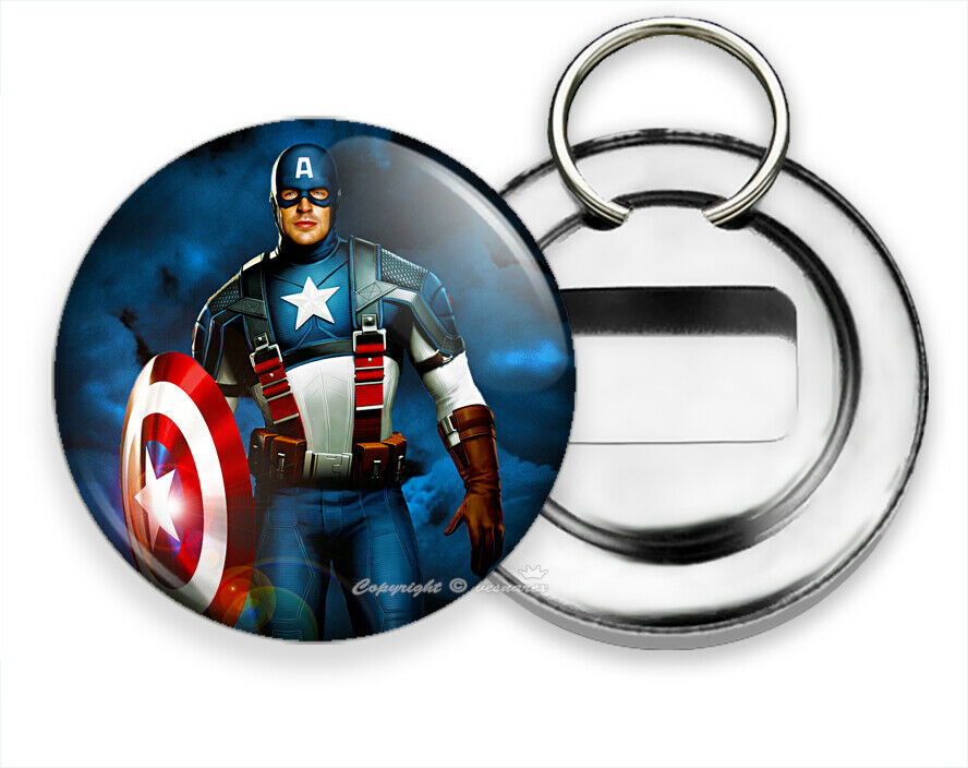 CAPTAIN AMERICA FIRST AVENGER SUPERHERO COMICS BEER SODA BOTTLE OPENER KEY RING
