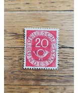 Germany Stamp Deutsche Bundespost Horn 20D Used Red - $2.72 CAD