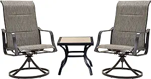 Patio Rocking 2 Outdoor Swivel Chairs And 21&quot; Square Dining Table, 3 Pie... - $574.99
