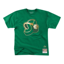 NWT mens small Mitchell &amp; Ness Seattle super sonics Midas gold foil tee - £26.69 GBP