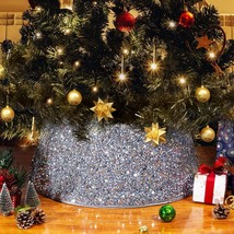 Christmas Tree Collar Xmas Tree Ring Fabric Round Skirt for Artificial Trees Fol - $85.99