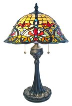 Fine Art Lighting Tiffany Style Handmade Stained Glass Colorful Table Lamp  - £224.65 GBP