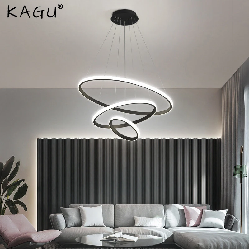 Ed rings circle ceiling hanging chandelier black loft living dining room kitchen indoor thumb200