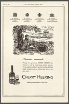 1951 Cherry Heering Liqueur Vintage Print Ad Picnic Basket Danish Wall Art - $10.97