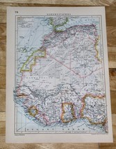 1929 Original Vintage Map Of Western Africa Sahara Morocco Senegal Togo Liberia - £16.84 GBP