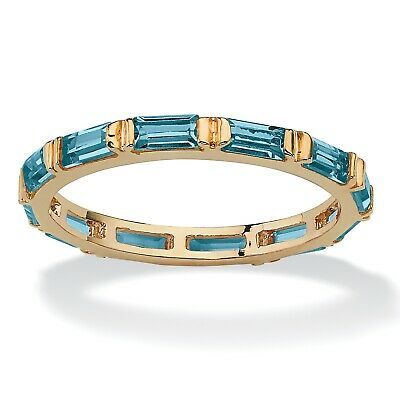 PalmBeach Jewelry Birthstone Gold-Plated Eternity Ring-December-Blue Topaz - $34.99