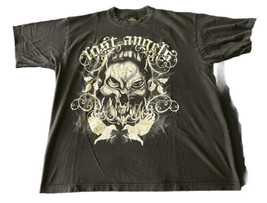 Lost Angel T-Shirt Mens X-Large Graphic Tattoo Skeleton Black Short Sleeve Y2K - £11.00 GBP
