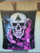 Skull The Void All Seeing Eye Mystical Fantasy Space Queen Blanket Bedspread - £46.38 GBP