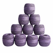 Red Rose Cotton Crochet Thread Knitting Mercerized Embroidery Yarn Purple Ball - £18.41 GBP