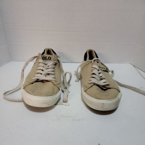 Mens Ralph Lauren Polo Canvas Shoes Size 6 Tan/Beige  - $11.26