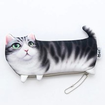 Ovelty simulation cartoon cat pencil case soft cloth school stationery pen bag gift for thumb200