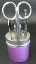 Purple Metal Case 5 Piece Manicure/Pedicure Set From Nordstrom Never Used - $10.99