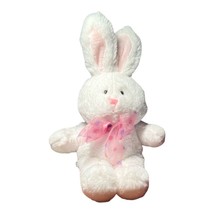 Animal Adventure White Bunny Rabbit Plush Stuffed Animal Soft Luvie  EUC 14&quot; - £5.70 GBP