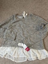 P.S. From Aeropostale Light Gray Girls L(14) Long Sleeve Sweater With Tie Back - £28.91 GBP