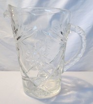 Vintage 8&quot; Eapc Anchor Hocking Star Of David Glass Water Pitcher - £15.95 GBP