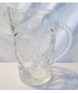 Vintage 8&quot; EAPC ANCHOR HOCKING Star of David Glass Water Pitcher - £15.72 GBP