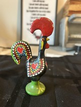 Vintage Pot Metal Good Luck Rooster Figurine Hand Painted Folk Art Portugal - $247.28 MXN