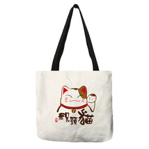 Japanese Style Lucky Fortune Cat Design Handbags for Women 2021 Shopping Bag for - £13.61 GBP